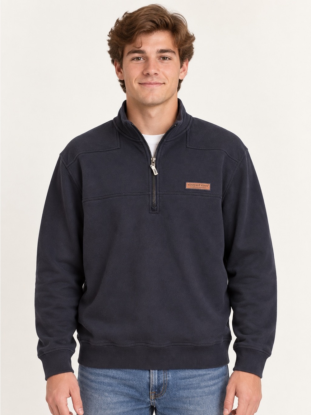 Vineyard Vines Men's Navy Half-Zip Pullover Sweater